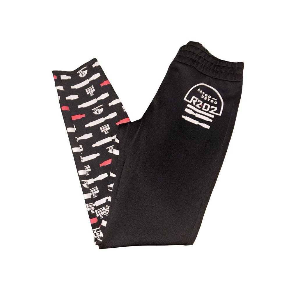 Star Wars R2D2 Jogger Pants Women’s Black Graphic Lounge Disneyland Park NWT M